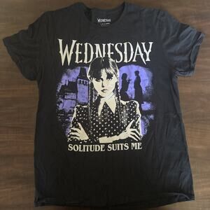 Netflix’s 2022 Adam’s Family Wednesday Solitude Suits Me Graphic Large T-Shirt